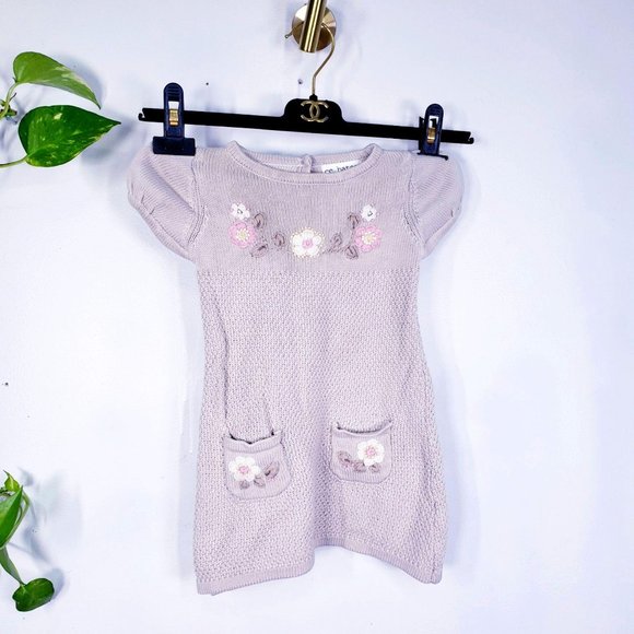 CC. BATES Dress Light Brown Beige Khaki Knitted Short sleeves Baby Girl 1T - 2T - Picture 1 of 10